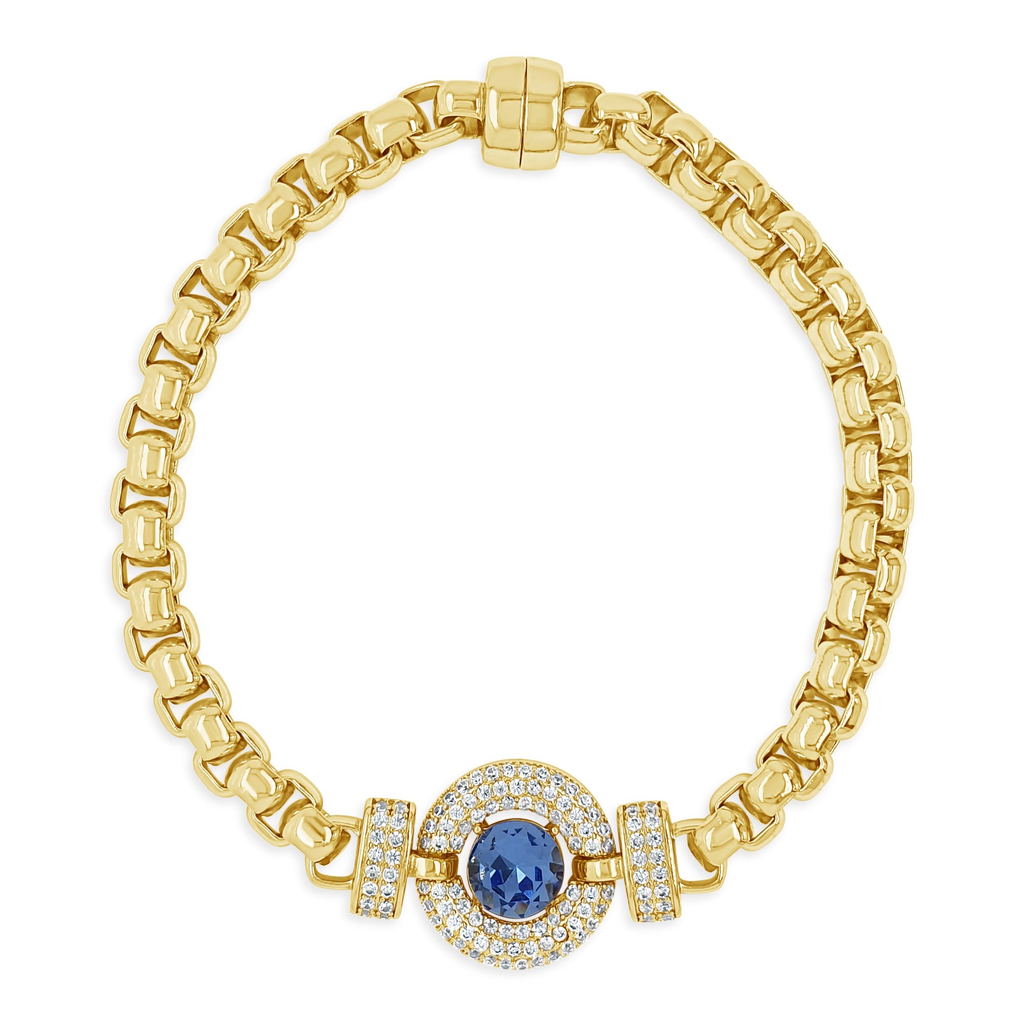 Absolute Jewellery Crystal Gold Halo Bracelet